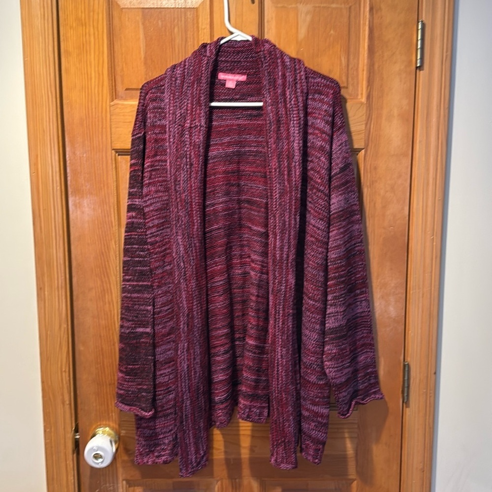 Woman within women’s multi marble open cardigan sweater 3X (30/32).